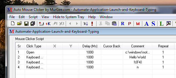 Automate Application Launch, Keyboard Typing and Special Keys